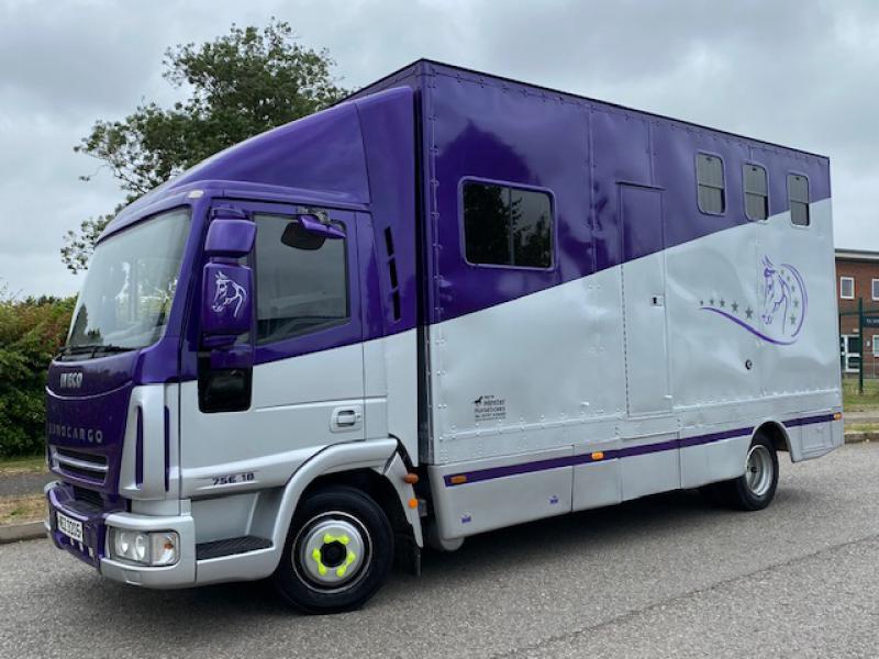 23-593-**NEW PRICE**  2007 Iveco Eurocargo 75E18 7.5 Ton , Professional conversion by Minster Coach builders. Stalled for 3 with smart living, Full tilt cab.. VERY SMART TRUCK!