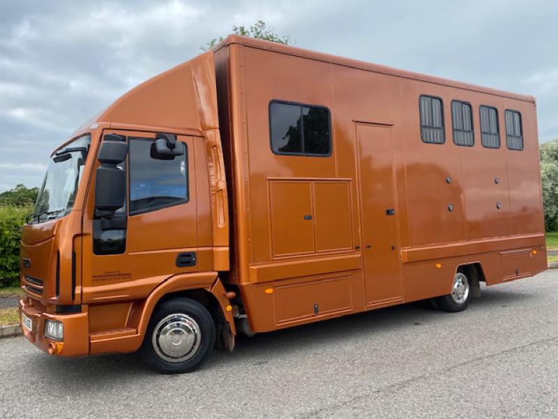 24-796-2014 Model 63 Iveco Eurocargo 75E16  Automatic 7.5 Ton Professional FVM Horse Transporter. Stalled for 4. Smart changing area. Cut through cab..