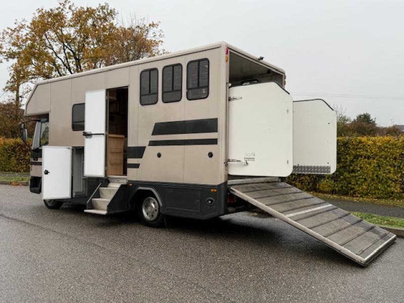 25-1223-Compact 7.5 Ton 2002 Iveco Eurocargo 75E17  Coach built by PRB coach builders. Stalled for 3. Smart living with sleeping for 2. No external tack locker intruding into the horse area. Toilet and shower. 21 ft length 25-1223-Compact 7.5 Ton 2002 Iveco Eurocargo 75E17  Coach built by PRB coach builders. Stalled for 3. Smart living with sleeping for 2. No external tack locker intruding into the horse area. Toilet and shower. 21 ft length