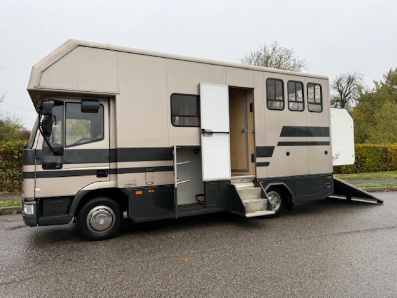 25-1223-Compact 7.5 Ton 2002 Iveco Eurocargo 75E17  Coach built by PRB coach builders. Stalled for 3. Smart living with sleeping for 2. No external tack locker intruding into the horse area. Toilet and shower. 21 ft length 25-1223-Compact 7.5 Ton 2002 Iveco Eurocargo 75E17  Coach built by PRB coach builders. Stalled for 3. Smart living with sleeping for 2. No external tack locker intruding into the horse area. Toilet and shower. 21 ft length