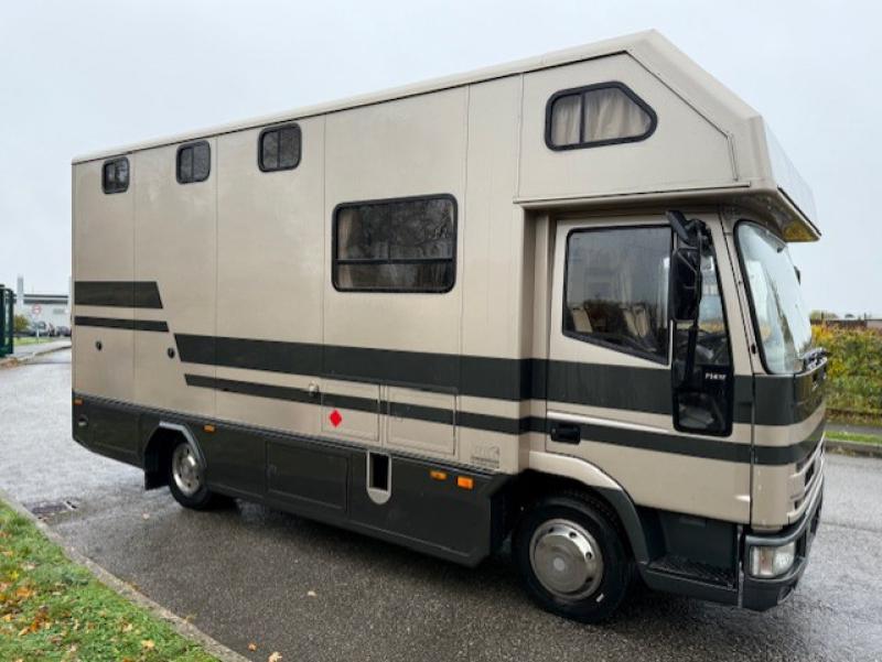 25-1223-Compact 7.5 Ton 2002 Iveco Eurocargo 75E17  Coach built by PRB coach builders. Stalled for 3. Smart living with sleeping for 2. No external tack locker intruding into the horse area. Toilet and shower. 21 ft length 25-1223-Compact 7.5 Ton 2002 Iveco Eurocargo 75E17  Coach built by PRB coach builders. Stalled for 3. Smart living with sleeping for 2. No external tack locker intruding into the horse area. Toilet and shower. 21 ft length