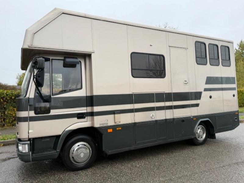 25-1223-Compact 7.5 Ton 2002 Iveco Eurocargo 75E17  Coach built by PRB coach builders. Stalled for 3. Smart living with sleeping for 2. No external tack locker intruding into the horse area. Toilet and shower. 21 ft length 25-1223-Compact 7.5 Ton 2002 Iveco Eurocargo 75E17  Coach built by PRB coach builders. Stalled for 3. Smart living with sleeping for 2. No external tack locker intruding into the horse area. Toilet and shower. 21 ft length